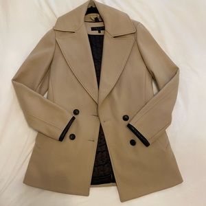 Rag & Bone Wool Peacoat with Leather trim